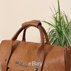 Dr Martens Large Tan Leather Backpack Bag Kiev Rucksack Brown Naturesse Rare Vtg