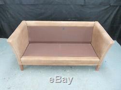 EB647 Tan Leather Two-Seater Sofa Danish Vintage Retro Settee Mid-Century Modern