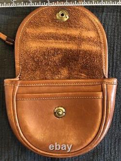 EUC vintage Coach mini belt crossbody convertible purse push lock British tan