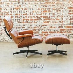 Eames 670 / 671 Vintage Leather Lounge Chair & Ottoman by Herman Miller