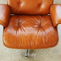 Eames 670 / 671 Vintage Leather Lounge Chair & Ottoman by Herman Miller
