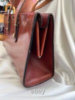 Etienne Aigner early vintage bag handbag handmade brown leather Fabulous