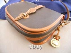 Euc/htf Rare Vintage Awl Dooney & Bourke Brown/tan Leather Crossbody Bag+dustbag