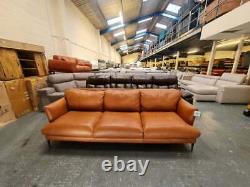 Ex-display Gigi tan vintage brown leather 3 seater sofa