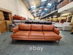Ex-display Gigi tan vintage brown leather 3 seater sofa