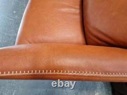 Ex-display Gigi tan vintage brown leather 4 seater sofa