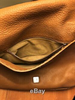 FENDI Vintage Tan Leather Selleria Handbag With Strap & Beautiful Stitched Edges