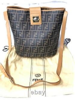 FENDI monogram brown/tan shouler bag vintage US SELLER