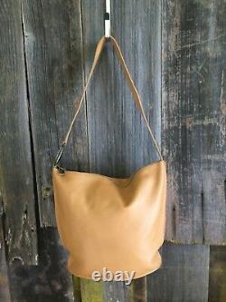FURLA Vintage Tan Leather Satchel Bag Top Zip Satchel