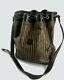 Fendi Striped Bucket Bag Vintage Authentic Tan and Brown