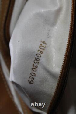 Fendi Womens Vintage Coated Canvas Leather Trim Crossbody Handbag Tan White