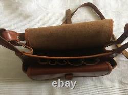 Fine Vintage Tan Leather Cartridge Bag Hunting Fishing Lovely Condition