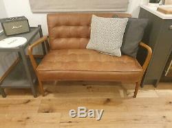 Frank Hudson for Gallery Humber 2 Seater Sofa In Vintage Brown (tan) leather