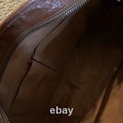 Frye'Lucy' Cognac Brown Vintage Tanned Leather Domed Satchel Shoulder Bag