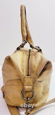 Frye Women's Tan Camel Leather Satchel Crossbody Handbag Detachable Strap Bag