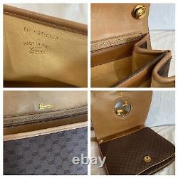 GUCCI Blondie Hard to Find 80s Vintage Authentic Brown Canvas and Tan Leather