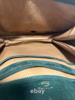 GUCCI Designer Vintage 1973 Coded Shoulder Bag Green Suede