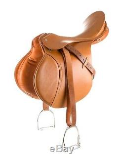 GUCCI vintage tan leather saddle equestrian English horse saddle 17'' 1980s RARE