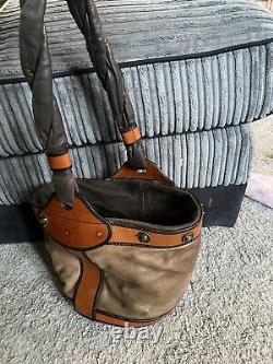 Genuine FENDI Palazzo Roma bag satchel bucket Brown Leather / Tan vintage