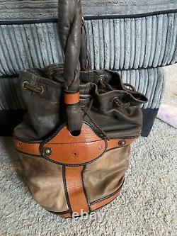 Genuine FENDI Palazzo Roma bag satchel bucket Brown Leather / Tan vintage