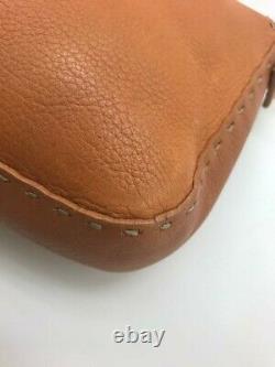 Genuine FENDI Tan Leather Selleria Vintage Baguette Bag with authentication