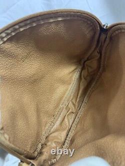 Genuine GUCCI vintage tan signature leather chain link shoulder bag purse 70s