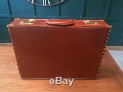 Genuine Leather Vintage Dunhill Briefcase Tan With Gold Trim Amazing Quality