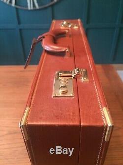 Genuine Leather Vintage Dunhill Briefcase Tan With Gold Trim Amazing Quality