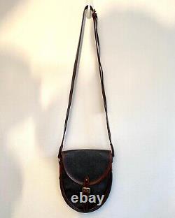 Genuine Mulberry Vintage Black And Tan Scotchgrain Crossbody Bag