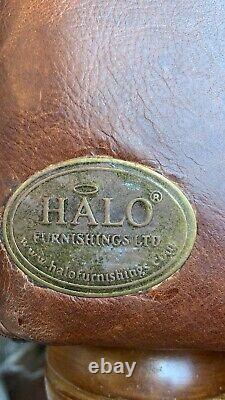 Genuine Vintage Timothy Oulton Halo Distresed Leather 2 Seater Leather Tan Sofa