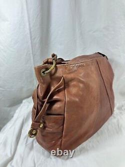 Genuine large vintage tan leather shoulder bag purse from TANO