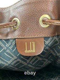 Genuine vintage DUNHILL tan leather drawstring bucket bag