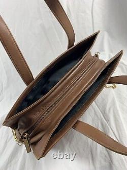 Genuine vintage LOEWE Madrid tan leather satchel bag purse with chain strap