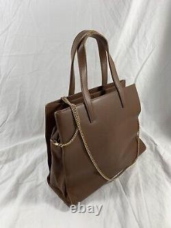 Genuine vintage LOEWE Madrid tan leather satchel bag purse with chain strap