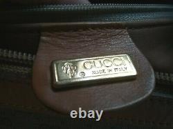 Gucci Micro GG Canvas PVC Tan Leather Medium Tote Doctor Hand Bag Crossbody