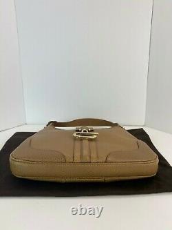 Gucci Tan Leather Shoulder Small Hand Bag Vintage B149 AUTHENTIC