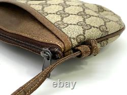 Gucci Vintage Bag Crossbody Bag Shoulder Bag Pochette GG Supreme Brown Authentic