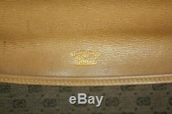 Gucci Vintage Micro GG Canvas and Tan Leather Blondie Cross Over Shoulder Bag