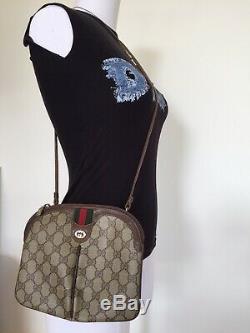 Gucci Vintage Monogram Canvas Ophidia Tan Crossbody Convertible Clutch Bag Brown