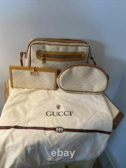 Gucci Vintage Tan Handbag Wallet Make Up Bag