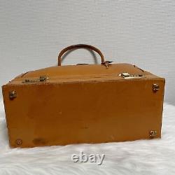 Gucci vintage tanned leather Boston bag dial lock accessory case travel #5264P
