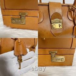 Gucci vintage tanned leather Boston bag dial lock accessory case travel #5264P