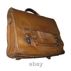 Handcrafted Real Leather Vintage-Look Briefcase/Satchel/Bag, Tan