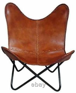 Handcrafted Ten Leather Butterfly Chair BKF Vintage Relax Chair Arm Chair Home