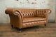 Handmade 2 Seater Vintage Tan Brown Leather Chesterfield Sofa, Settee