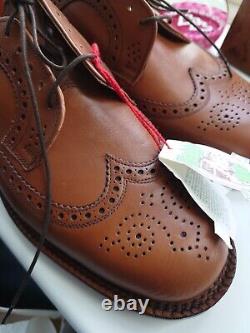 Hoggs of Fife Original Vintage Brogues UK 8 Mens Tan Leather Old Stock