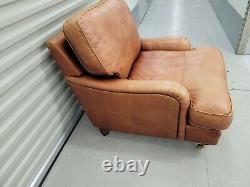 Howard Style Tan Leather Club Chair Armchair- Marks & Spencer