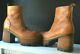 Iconic Vintage Steve Madden Tan Genuine Leather Chunky Platform Ankle Boots