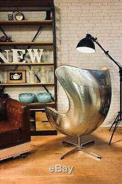 Industrial Aviator Egg Wing Back Chair Tan Brown Stock Clearance FREE Delivery