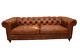 John Lewis Style' Vintage Tan Leather Chesterfield Large Sofa New RRP £2199
